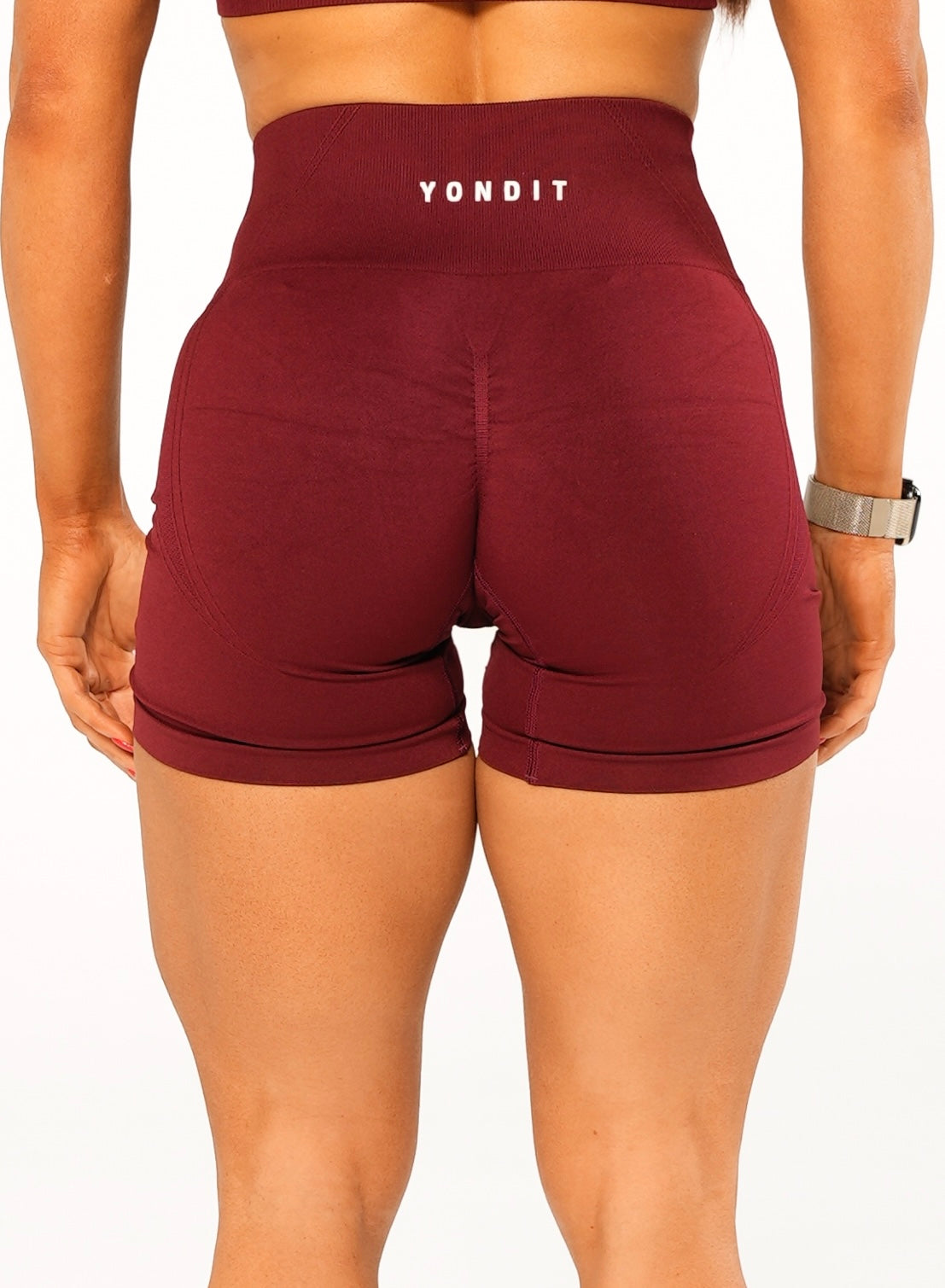 YONDIT Rosewood Curve Seamless High Neck Sports Bra - Shop Now!